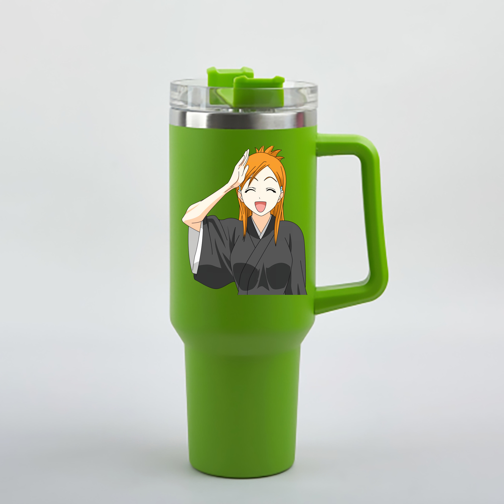 （画像用） ブリーチ 井上織姫（いのうえおりひめ） BLEACH Inoue Orihime 1200mL車用タンブラー - クリスタルステッカー（プラスチックストロー付き）
